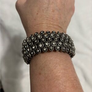 Silver Rhinestone Bracelet-stretch